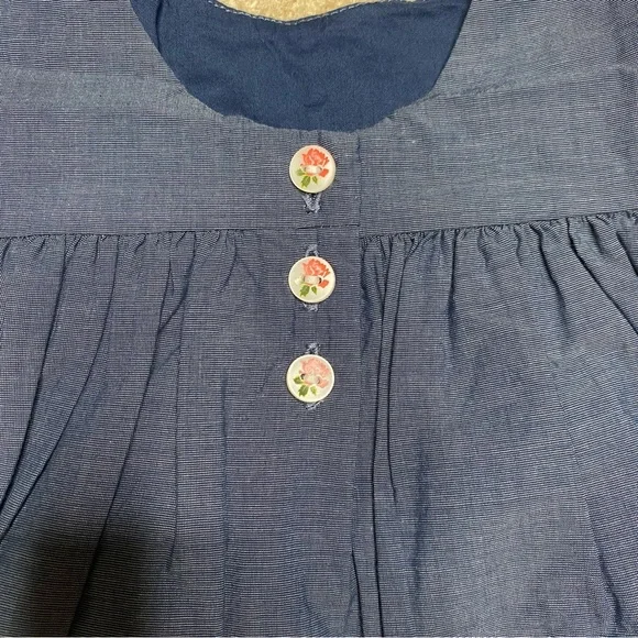 Janie and Jack NWT blue sleeveless embroidered fit and flare dress sz 3-6 months - Picture 6 of 8